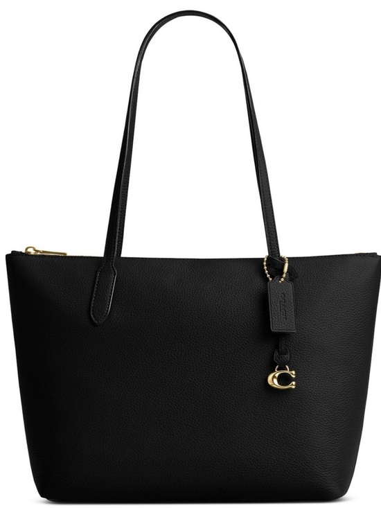 Coach Handbags - Coach Bella Black Leather Tote with Gold Charm